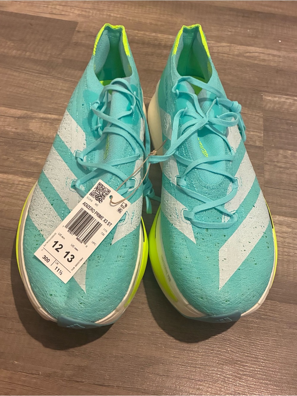 (Brand New) Size 12 - Men’s Adidas Adizero Adios Pro 4 Flash Aqua Lucid Lemon